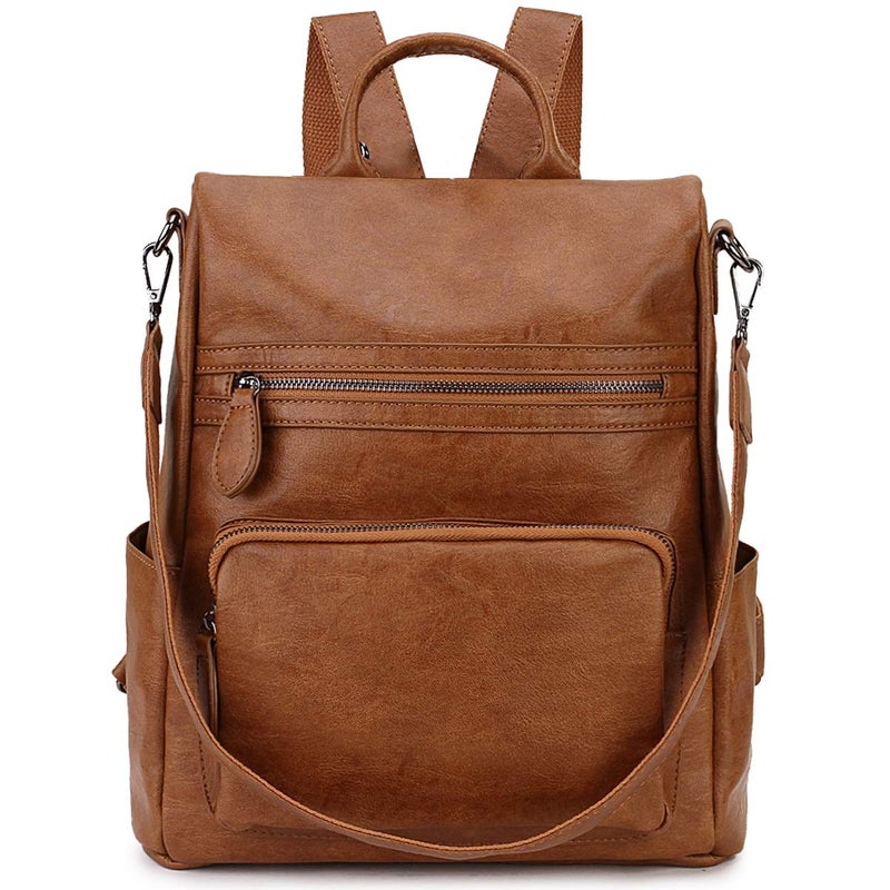 RAVUO Anti-theft Backpack Purse,Fashion Women PU Leather Travelling Bags Ladies Convertible Shoulder Bag Three Ways to Carry - Image 1